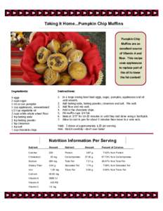 Pumpkin Chip Muffin Recipe