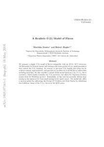 CERN-THTTP18-019 arXiv:1805.07341v1 [hep-ph] 18 MayA Realistic U (2) Model of Flavor