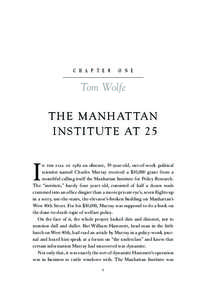 C H A P T E R  O N E Tom Wolfe THE MANHATTAN