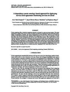 SOFTWARE – PRACTICE AND EXPERIENCE Softw. Pract. Exper. 2012; 42:501–518 Published online 27 July 2011 in Wiley Online Library (wileyonlinelibrary.com). DOI: spe.1104 A dependency-aware ontology-based approac