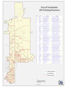 City of Scottsdale 2014 Voting Precincts PRECINCT NUM ³ ²
