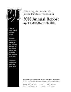 Fraser Region Community Justice Initiatives ~ Annual Report[removed]Table of Contents Board of Directors ...................................................................................................................