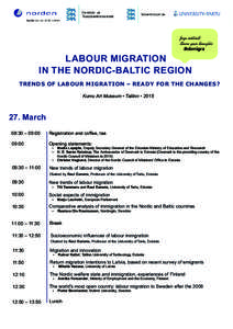 Jaga mõtteid/ Share your thoughts: #nbmigra LABOUR MIGRATION IN THE NORDIC-BALTIC REGION