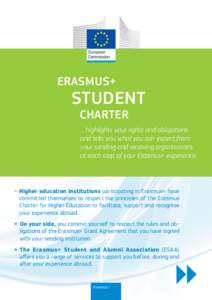 ERASMUS+  STUDENT CHARTER  ... highlights your rights and obligations