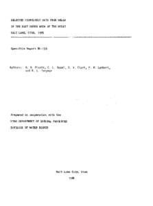 SELECTED HYDROLOGIC DATA FROM WELLS IN THE EAST SHORE AREA OF THE GREAT SALT LAKE, UTAH, 1985 Open-File Report[removed]