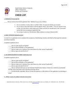Page 1 of 3 Haskell Indian Nations University Office of Admissions Policies and Procedures  CHECK LIST