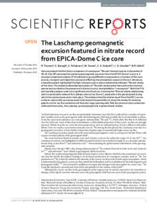 www.nature.com/scientificreports  OPEN The Laschamp geomagnetic excursion featured in nitrate record