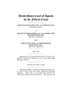 United States Court of Appeals for the Federal Circuit ______________________ LIFESCAN SCOTLAND, LTD. AND LIFESCAN, INC., Plaintiffs-Appellees,