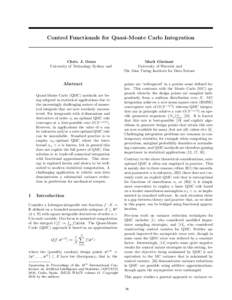Control Functionals for Quasi-Monte Carlo Integration  Chris. J. Oates University of Technology Sydney and  Abstract