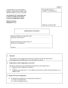 Microsoft Word - Form 12 - Statement of variation or cancellation of licence.doc