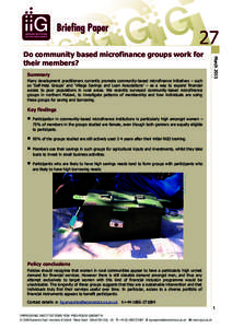 Do community based microfinance groups work for their members?
