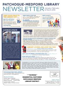 PATCHOGUE-MEDFORD LIBRARY  NEWSLETTER TAKE YOUR CHILD TO THE LIBRARY DAY!