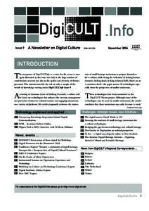 .Info Issue 9 A Newsletter on Digital Culture  ISSN