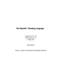 The OpenGL® Shading Language  Language Version: 1.40