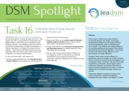 MarchDSM Spotlight The Newsletter of the International Energy Agency Demand-Side Management Programme