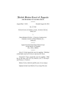 United States Court of Appeals FOR THE DISTRICT OF COLUMBIA CIRCUIT Argued May 7, 2014  Decided August 26, 2014