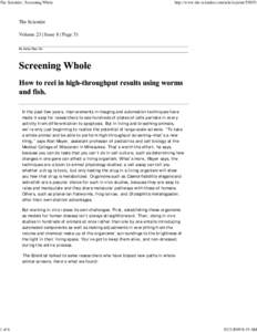 The Scientist : Screening W...