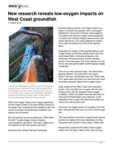 New research reveals low-oxygen impacts on West Coast groundfish