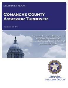 STATUTORY REPORT  Comanche County Assessor Turnover December 10, 2014