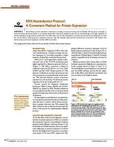 Promega Notes 98: KRX Autoinduction Protocol: A Convenient Method for Protein Expression