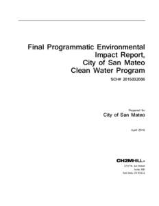 Final Programmatic Environmental Impact Report, City of San Mateo Clean Water Program SCH# 