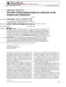 The effect of pilot balloon design on estimation of safe tracheal tube cuff pressure