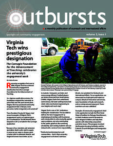 a monthly publication of outreach and international affairs spotlight on community engagement volume 3, issue 1  Virginia