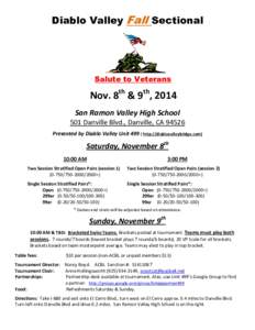 Diablo Valley Fall Sectional  Salute to Veterans Nov. 8th & 9th, 2014 San Ramon Valley High School
