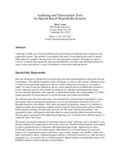 Computing / Hypermedia / Speech recognition / Transcription / HyperCard / Intermedia / Time-compressed speech / Application software / Authoring system / Hypertext / Software / Humanâ€“computer interaction