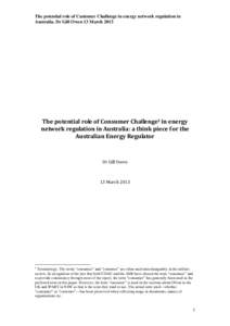 [removed]CCP - Dr Gill Owen - The potential role of Consumer Challenge  in energy network regulation in Aust