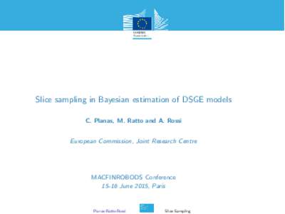 Slice sampling in Bayesian estimation of DSGE models