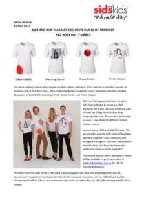 MEDIA RELEASE  21 MAY 2014 SIDS AND KIDS RELEASES EXCLUSIVE RANGE OF DESIGNER RED NOSE DAY T-SHIRTS