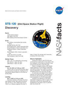 STS-120 (23rd Space Station Flight) Discovery Pad A: