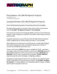 Microsoft Word - LED 1000 Press Release-Artograph.doc