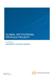 GLOBAL INSTITUTIONAL 2014 PROFILE: UNIVERSITY OF NOVA GORICA  Copyright ©2014