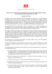 Dorothy Gibson - Summary of collective proceedings claim form | 21 Jun 2016