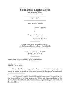 United States Court of Appeals For the Eighth Circuit ___________________________ No___________________________ United States of America