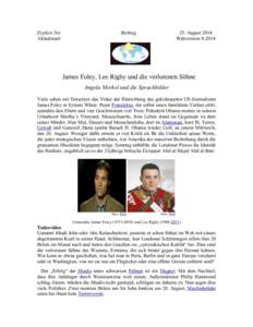 James Foley, Lee Rigby und die verlorenen Soehne
