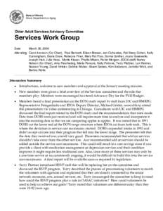 State of Illinois Illinois Department on Aging Older Adult Services Advisory Committee  Services Work Group