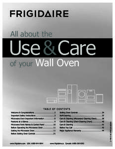 All about the  Use & Care of your  Wall Oven