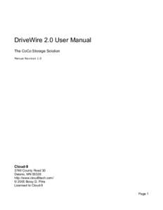 DriveWire 2.0 User Manual The CoCo Storage Solution Manual Revision 1.0 CloudCounty Road 30