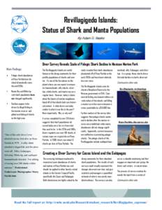 Revillagigedo Islands: Status of Shark and Manta Populations By Adam D. Baske Diver Survey Reveals Scale of Pelagic Shark Decline In Mexican Marine Park Main Findings: