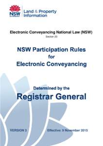 Electronic Conveyancing National Law (NSW) Section 23 Participation  VERSION 3