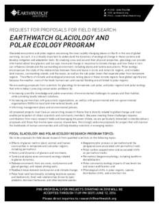 Physical geography / Earth / Geography / Environmental science / Geomorphology / Montane ecology / Pedology / Permafrost / Citizen science / Glaciology / Polar ecology / Earthwatch Institute