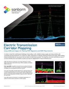 Sample LiDAR point cloud data showing utility corridor towers, power lines, conductors, and vegetation. Electric Transmission Corridor Mapping Using LiDAR and Imagery for Meeting FERC Regulatory and NERC Requirements
