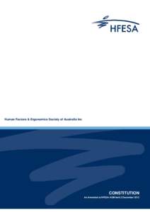 Staionery  Annual Report[removed]Human Factors & Ergonomics Society of Australia Inc  CONSTITUTION