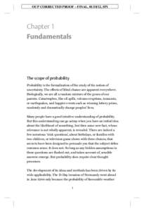 OUP CORRECTED PROOF – FINAL, , SPi  Chapter 1 Fundamentals  The scope of probability