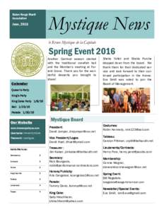 Baton Rouge Mardi Association Mystique News  June, 2015