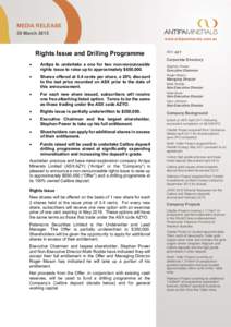 Microsoft Word - Press Release - Antipa Minerals - Rights Issue - March 2015 Final