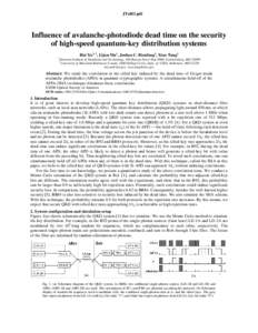 Influence of avalanche-photodiode dead time on the security of high-speed quantum-key distribution systems
